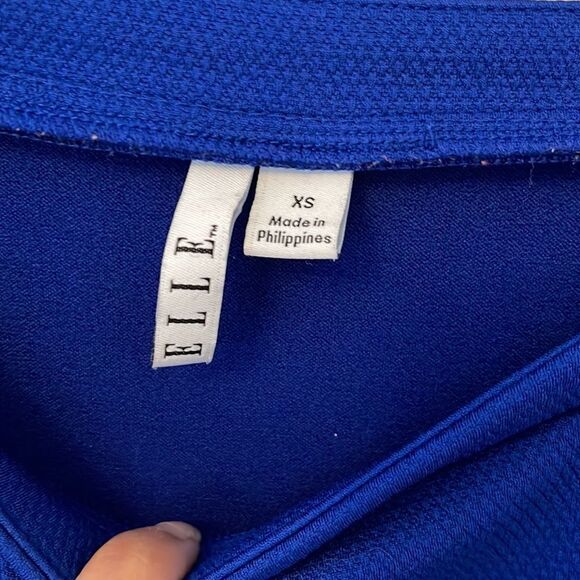 - ELLE Royal Blue‎ Top w/baby doll ruffle at waist. Size XS - Picture 3 of 4